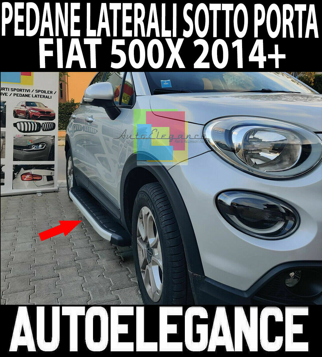 TOP QUALITY SIDE STEPS NON-SLIP DOOR PADS FIAT 500X 2014+ 0032