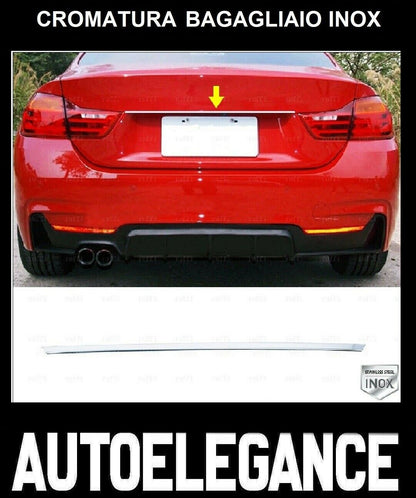 CROMATURA BAGAGLIAIO BMW SERIE 4 F32 F33 F36 2013+ ACCIAIO INOX ADESIVO 0032 AUTOELEGANCERICAMBI