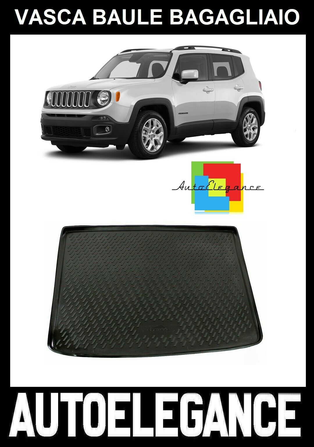 TRUNK LINER RUBBER CARPET SUPERGRIP JEEP RENEGADE 2015+ -AT-