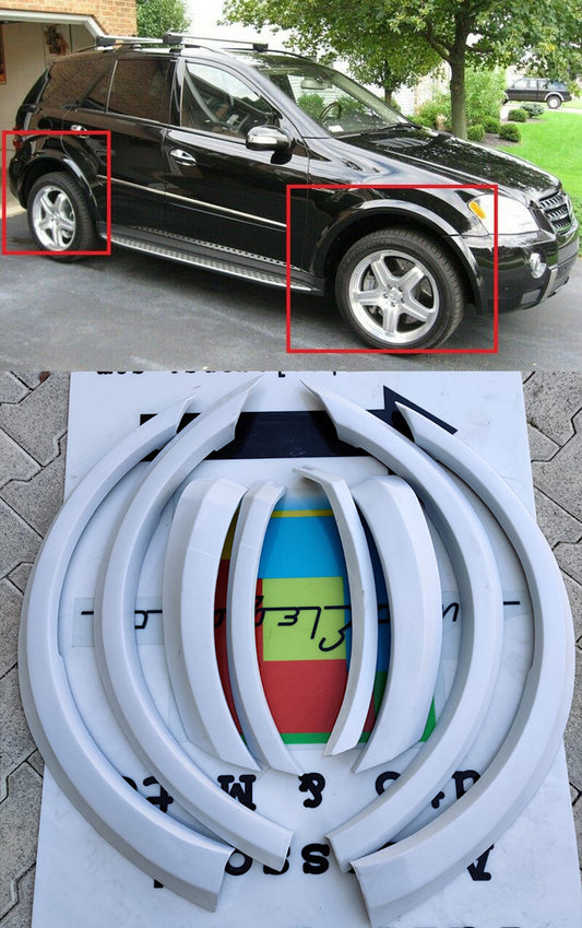 MERCEDES ML W164 2005-2012 FENDER EXTENSIONS SET OF 8 AMG SIDE WHEEL ARCHES