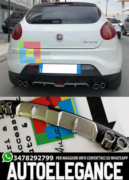 FIAT BRAVO 06-14 DIFFUSORE POSTERIORE ABS SOTTO PARAURTI QUATTRO TERMINALI 0084