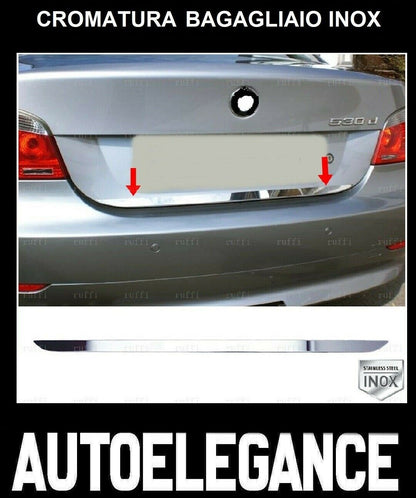 CROMATURA BAGAGLIAIO BMW SERIE 5 E60 2001-2010 ACCIAIO INOX ADESIVO 0032 AUTOELEGANCERICAMBI