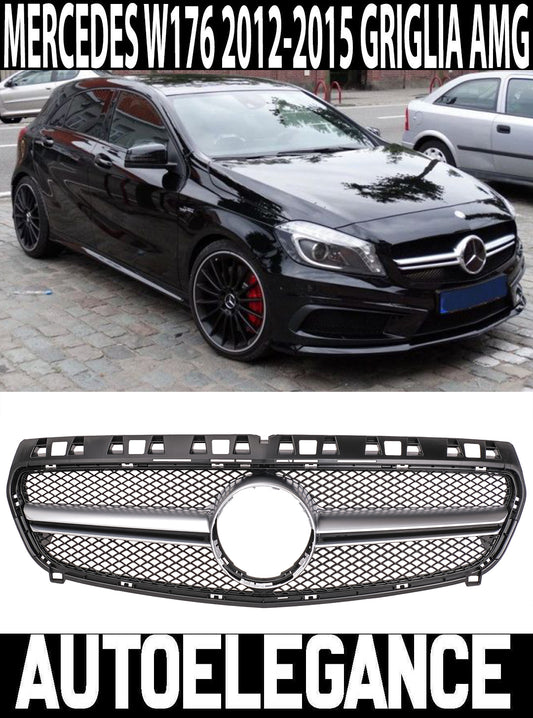 GRIGLIA ANTERIORE AMG MERCEDES CLASSE A W176 2012-2015 PROFILO SATINATO