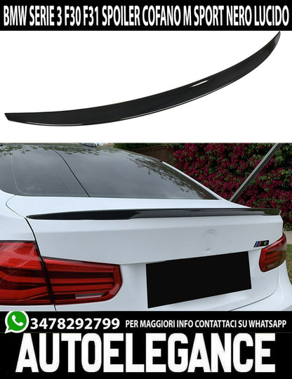 BMW 3 SERIES F30 SEDAN M SPORT LOOK HOOD SPOILER IN GLOSSY BLACK ABS