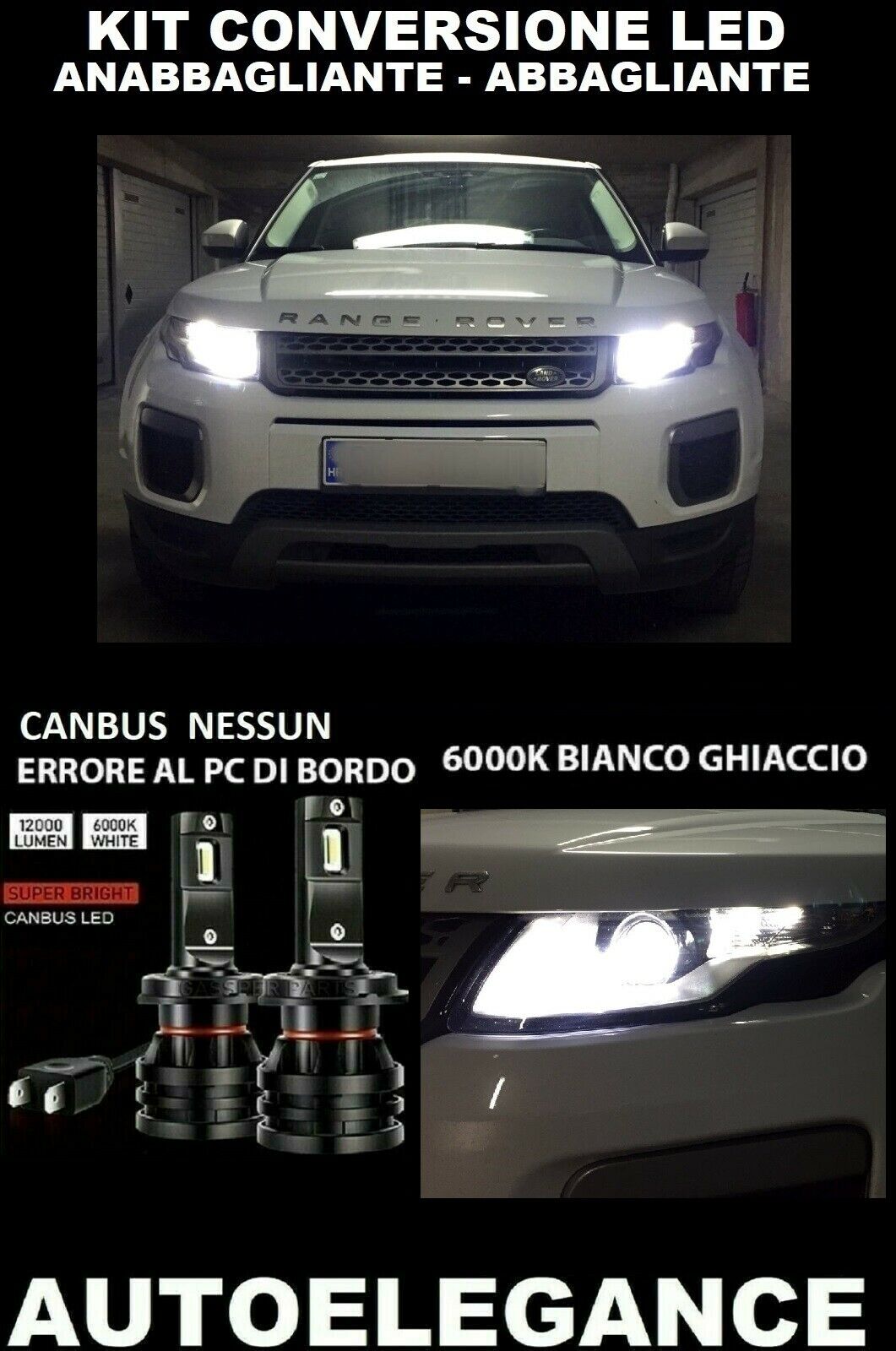 RANGE ROVER EVOQUE KIT LOW BEAM HIGH BEAM LED 16.000LM CAMBUS 0032