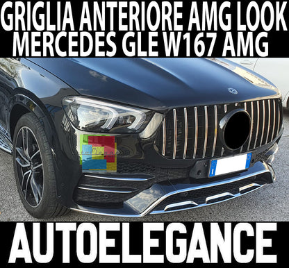 GRIGLIA ANTERIORE MERCEDES GLE W167 2019+ MASCHERINA PROFILI SATINATI