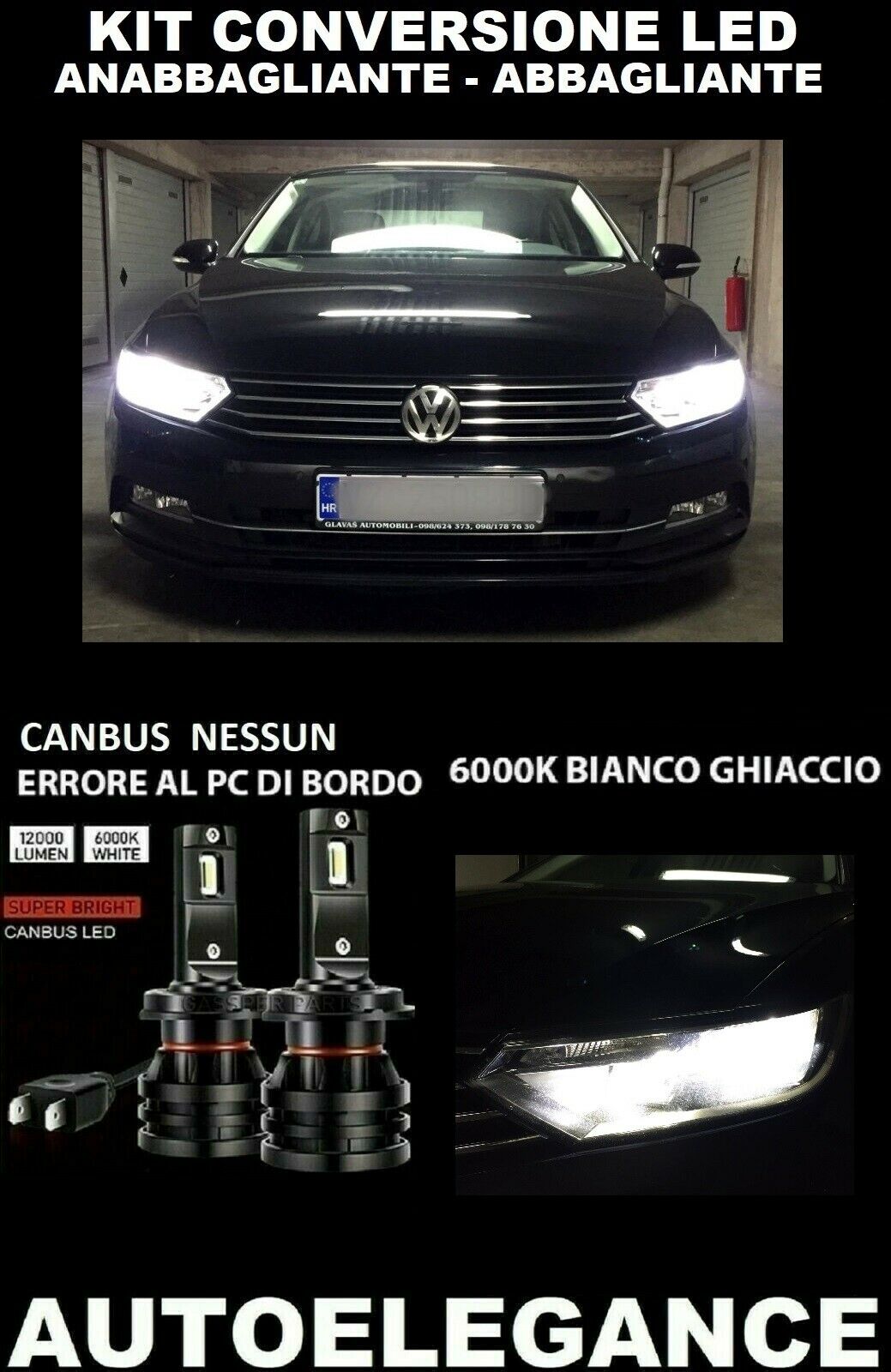 VW PASSAT B8 LOW BEAM HIGH BEAM LED 16.000LM CAMBUS 0032
