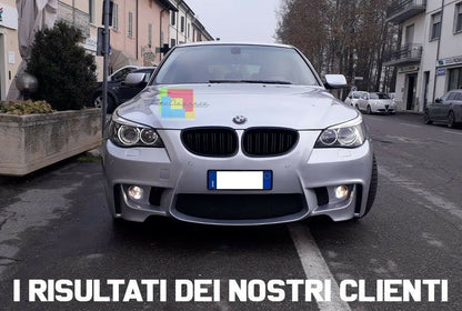 BMW SERIE 5 E60 E61 GRIGLIE ANTERIORI CARBONIO DOPPIA STRISCIA M5 LOOK AUTOELEGANCERICAMBI