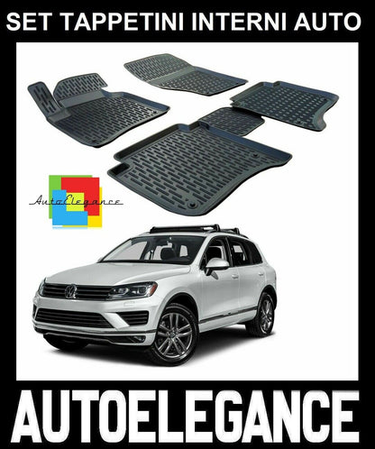 SET OF CUSTOM RUBBER CAR INTERIOR MATS VW TOUAREG 2010-2018 0032