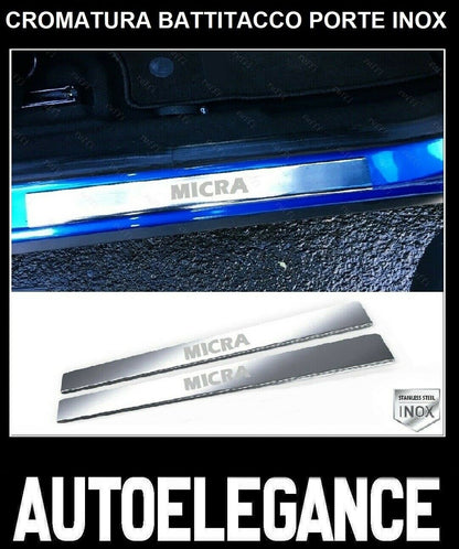 CROMATURA BATTITACCO PORTE NISSAN MICRA IV 2010-2016 ACCIAIO INOX ADESIVO 0032 AUTOELEGANCERICAMBI