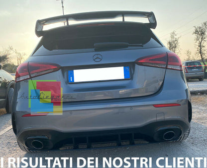 0286 MERCEDES CLASSE A W177 LOOK AMG SPOILER TETTO IN ABS NERO LUCIDO A45 AUTOELEGANCERICAMBI