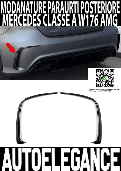 MERCEDES A-CLASS W176 2012-2018 REAR BUMPER MOULDINGS AMG LOOK 3M