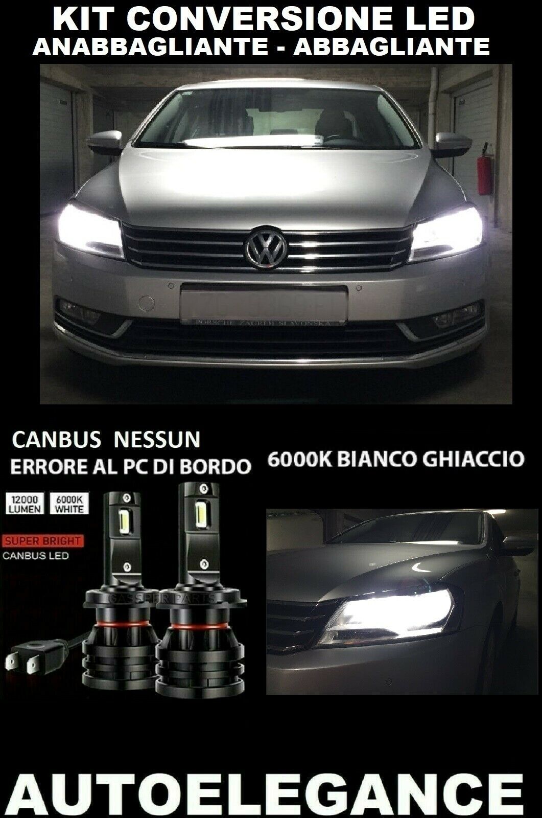 VW PASSAT B7 KIT LOW BEAM HIGH BEAM LED 16.000LM CAMBUS 0032