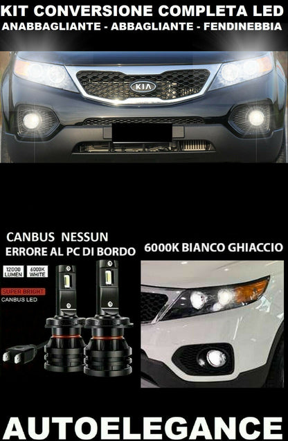 KIA SORENTO MK2 LOW BEAM HIGH BEAM FOG LIGHT LED 16.000LM CAMBUS 0032