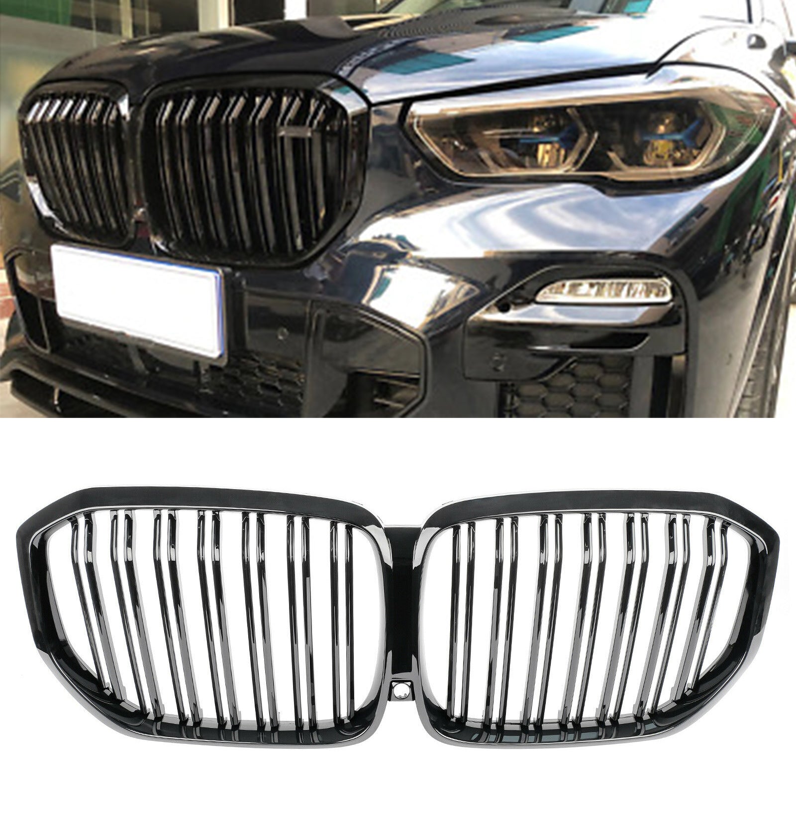 BMW X5 G05 2018+ GRIGLIA ANTERIORE DOPPIA FASCIA NERA LOOK M AUTOELEGANCERICAMBI