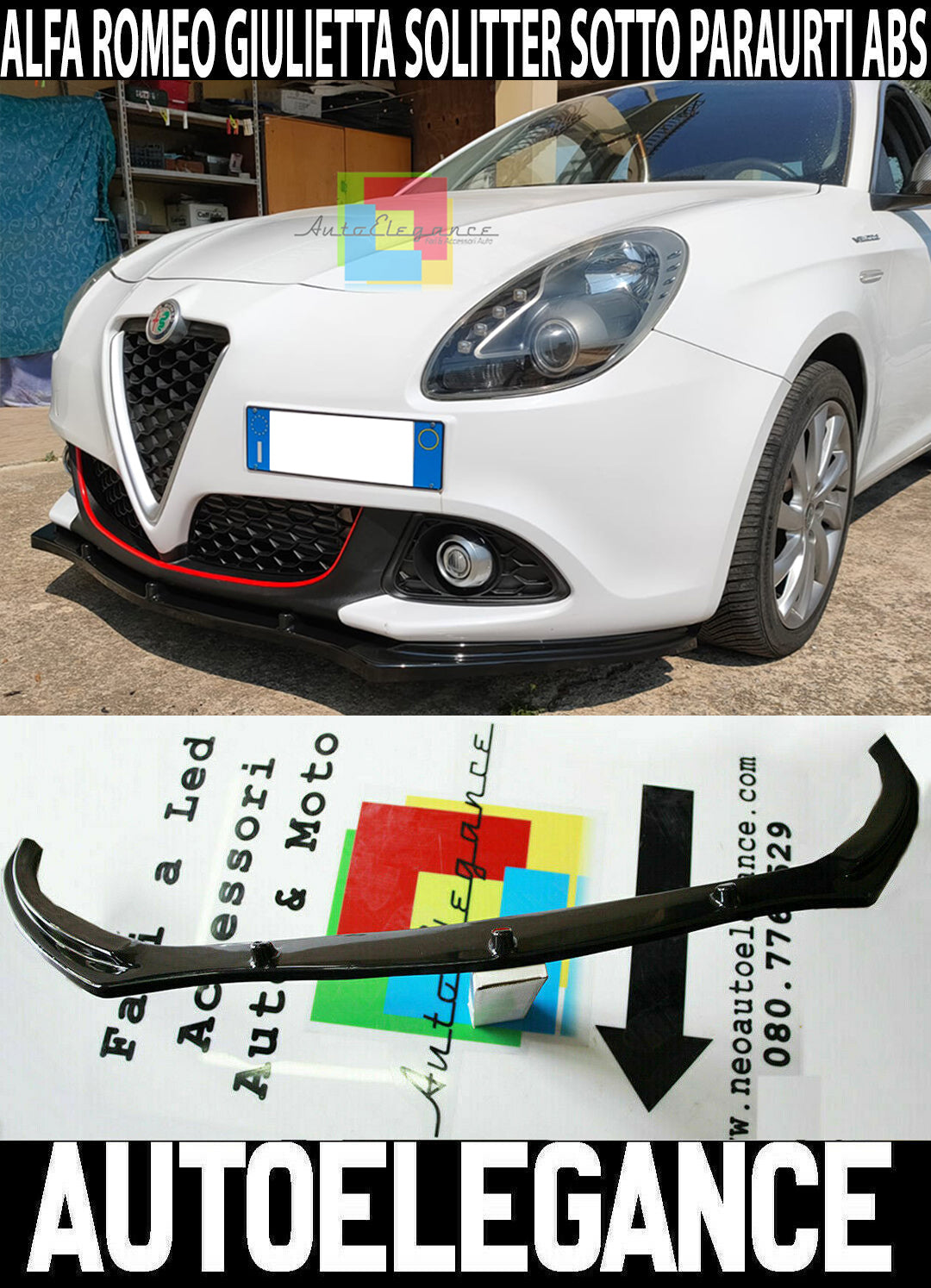 SPLITTER FOR ALFA ROMEO GIULIETTA 2010-2020 UNDER FRONT BUMPER ABS LIP