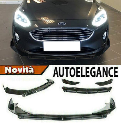 SPLITTER FORD FIESTA VII 2018+ LIP GLOSSY BLACK UNDER BUMPER ABS