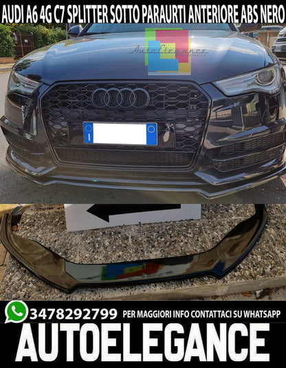 SPLITTER AUDI A6 4G C7 LIP GLOSSY BLACK UNDER FRONT BUMPER ABS LIP