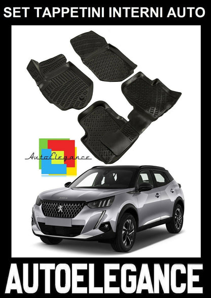 CUSTOM RUBBER CAR INTERIOR MATS SET FOR PEUGEOT 2008 2020+ -AT-