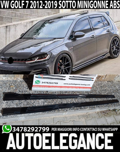 FLAPS SOTTO MINIGONNE LATERALI VW GOLF 7 VII ABS NERO LUCIDO CON BAFFO 0140