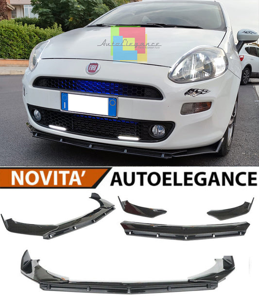 FIAT PUNTO EVO / PUNTO LIP SPOILER FRONT BUMPER SPORT GLOSSY BLACK SPLITTER