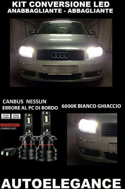 AUDI A3 8P MK1 ANABBAGLIANTE ABBAGLIANTE LED 16.000LM CAMBUS 0032 AUTOELEGANCERICAMBI