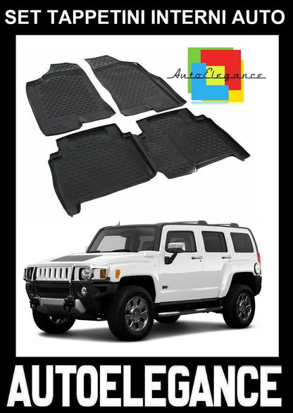 CUSTOM RUBBER CAR INTERIOR MATS SET FOR HUMMER H3 2005-2010 -AT-