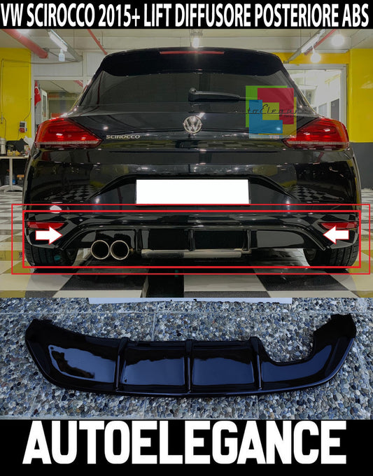 ART.0615 DIFFUSORE PER SCIROCCO 2015-2017 SOTTO PARAURTI POSTERIORE LOOK R RLINE