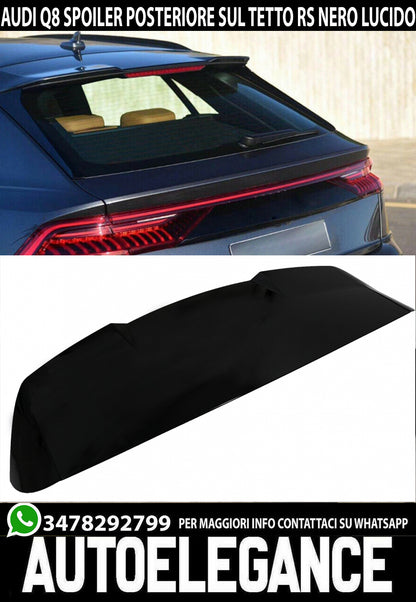 AUDI Q8 SPOILER POSTERIORE ALETTONE SUL TETTO LOOK RS NERO LUCIDO ABS AUTOELEGANCERICAMBI