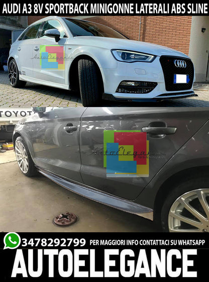 AUDI A3 8V SPORTBACK 2012-2019 MINIGONNE LATERALI LOOK SLINE ABS AUTOELEGANCERICAMBI