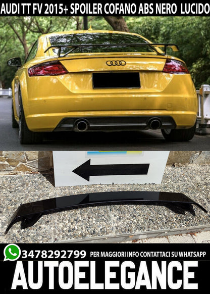 AUDI TT FV 8S 2015-2020 SPOILER POSTERIORE SUL COFANO LOOK TTS TTRS NERO LUCIDO AUTOELEGANCERICAMBI