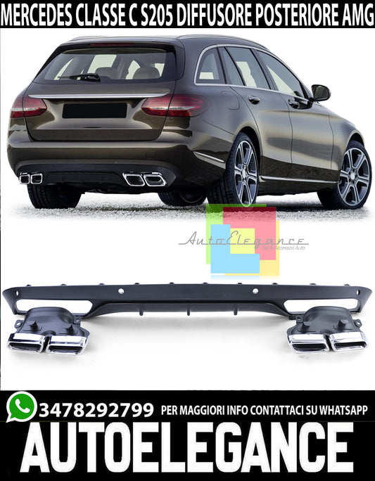 UNDER BUMPER MERCEDES C S205 SW AMG REAR DIFFUSER + TIPPER