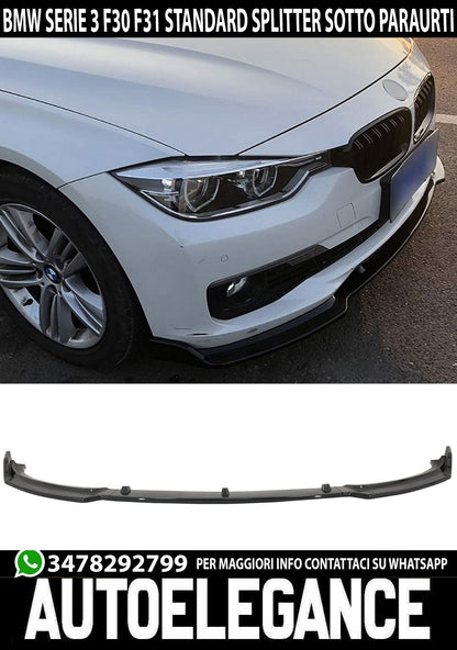 BMW 3 F30 F31 FRONT BUMPER SPLITTER ABS GLOSSY BLACK LIP SPOILER