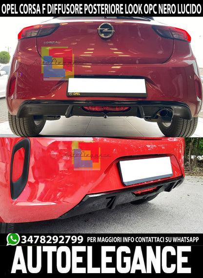OPEL CORSA F FROM 2019+ SPORT ABS REAR DIFFUSER UNDER BUMPER
