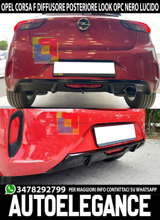 OPEL CORSA F FROM 2019+ SPORT ABS REAR DIFFUSER UNDER BUMPER