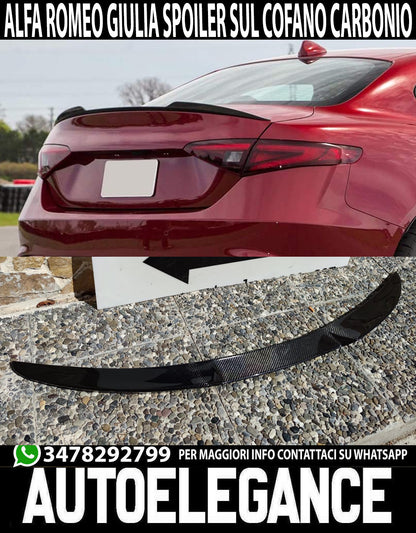 ALFA ROMEO GIULIA HOOD SPOILER FROM 2015+ SPORTY DESIGN IN CARBON ABS