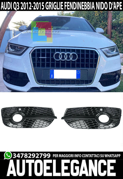 BLACK FOG LIGHT GRILLS AUDI Q3 2012-2015 IN ABS
