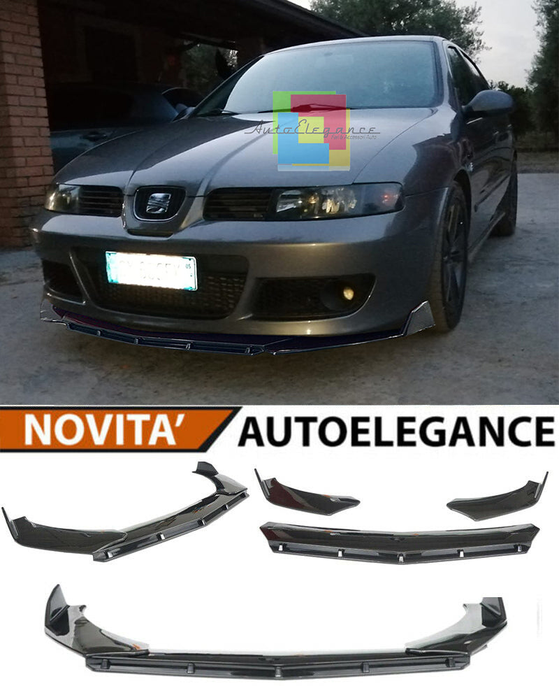 SEAT LEON 1M1 MK1 FRONT BUMPER SPLITTER GLOSS BLACK RS LOOK