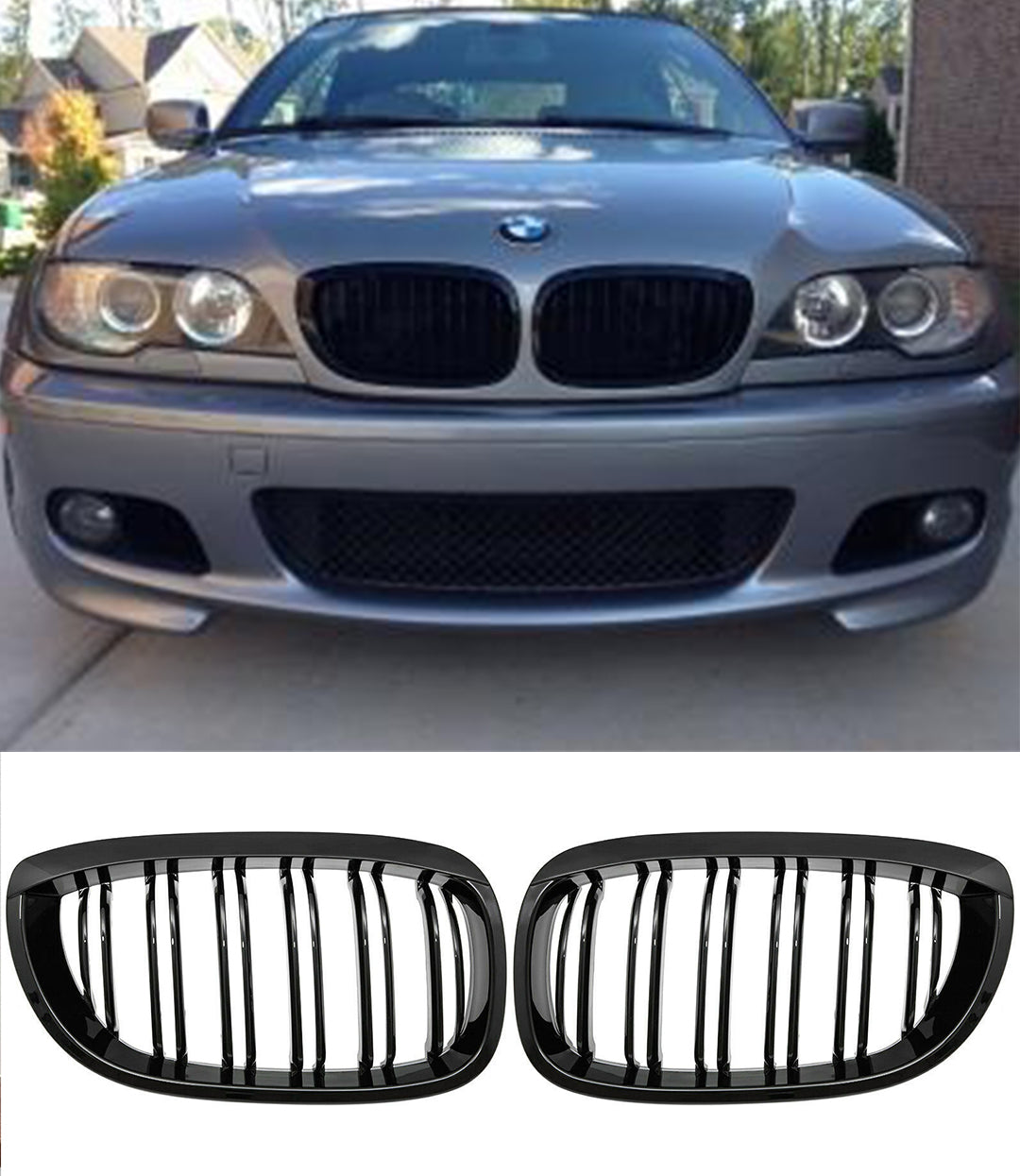 BMW SERIE 3 E46 COUPE CABRIO 03-07 GRIGLIA ANTERIORE DOPPIA FASCIA M AUTOELEGANCERICAMBI