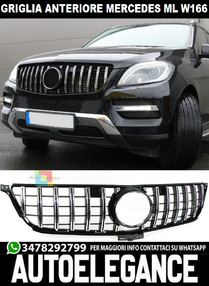 MERCEDES ML W166 2011-2015 AMG FRONT GRILLE CHROME PROFILES PANAMERICANA