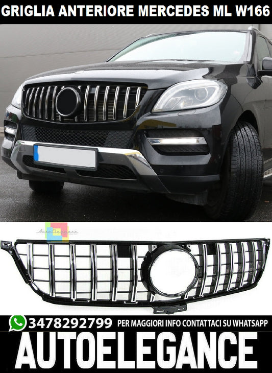 MERCEDES ML W166 2011-2015 AMG FRONT GRILLE CHROME PROFILES PANAMERICANA