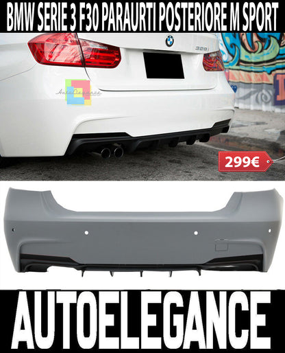 BMW SERIE 3 F30 BERLINA PARAURTI POSTERIORE DOPPIO LOOK M PERFORMANCE AUTOELEGANCERICAMBI