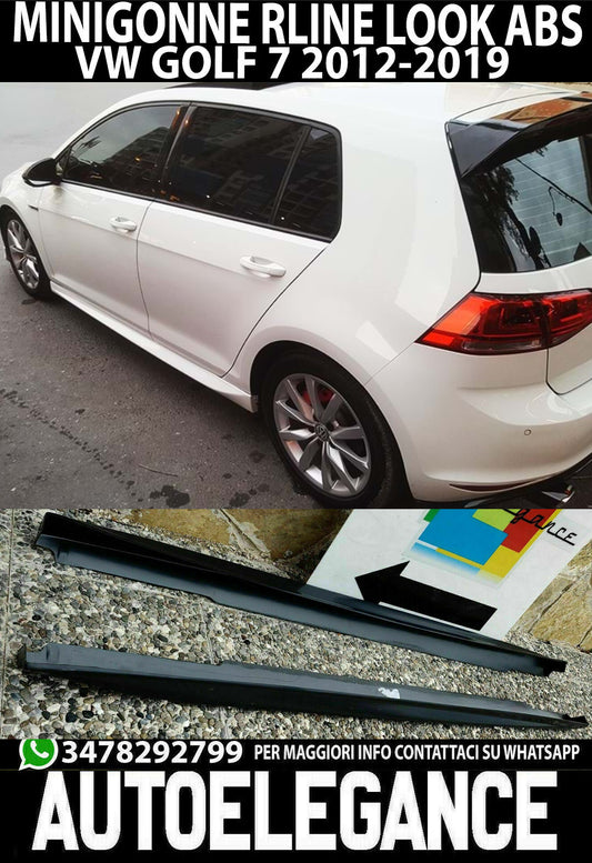 MINIGONNE LATERALI PER VW GOLF 7 VII 3 / 5 PORTE SPOILER LOOK SPORTIVO ABS RLINE