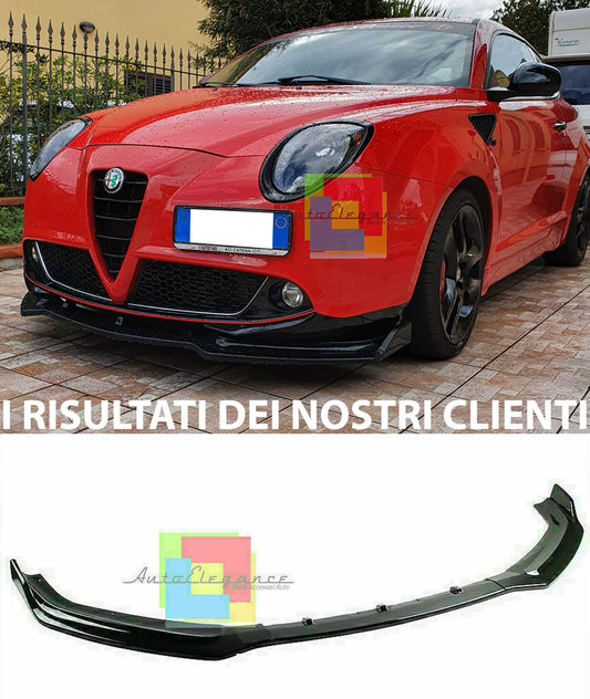 ALFA ROMEO MITO 2008-2020 SPOILER LAMA SOTTO PARAURTI ANTERIORE ABS NERO SPLITTER AUTOELEGANCERICAMBI
