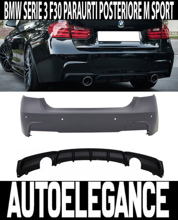 BMW SERIE 3 F30 BERLINA 2011+ PARAURTI POSTERIORE DOPPIO LOOK M SPORT 335I AUTOELEGANCERICAMBI