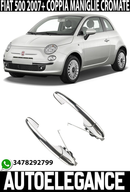 FIAT 500 500C 2007+ PAIR OF REPLACEMENT CHROME DOOR HANDLES