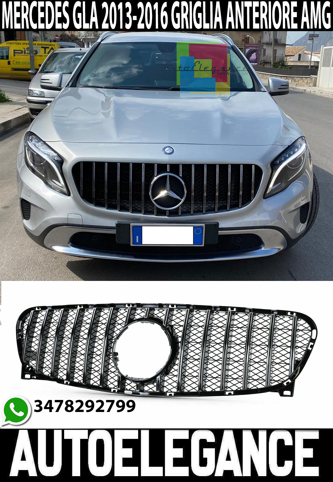 MERCEDES GLA X156 2013-2016 AMG FRONT GRILLE HONEYCOMB LOOK SATIN