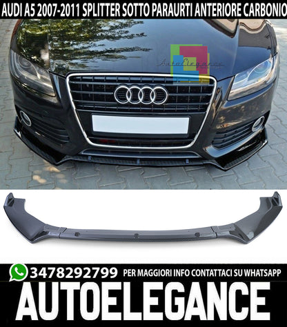 AUDI A5 COUPE SPORTBACK LAMA SOTTO PARAURTI ANTERIORE ABS CARBONIO SPLITTER AUTOELEGANCERICAMBI