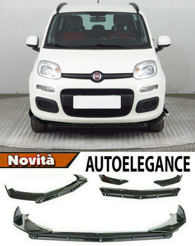 FIAT PANDA 2012+ FRONT BUMPER SPLITTER GLOSSY BLACK RS LOOK
