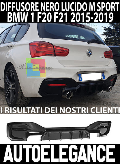 DIFFUSORE POSTERIORE M PERFORMANCE BMW SERIE F20 F21 2015-2019 ABS NERO LUCIDO